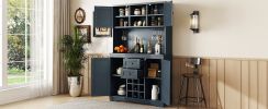 Coffee Bar Cabinet Kitchen Cabinet with Storage, Farmhouse Wine Cabinet with Drawers shelves and cabinets