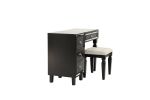 Traditional Formal Black Color Vanity Set w Stool Storage Drawers 1pc Bedroom Furniture Set Tufted Seat Stool