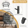 Wicker Egg Chair, Oversized Indoor Outdoor Lounger with Soft Cushions, Teardrop Cuddle Seat for Patio Porch Backyard Living Room Balcony