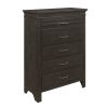 1pc Charcoal Gray Finish 5 Drawers Chest Transitional Style Wooden Bedroom Furniture