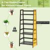 4-Tier Bamboo Plant Rack with Guardrails Stable and Space-Saving