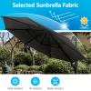 11 FT Cantilever Patio Umbrella, Round Outdoor Offset Umbrella with 360¬∞ Rotation & Tilt Adjustment without Base - Grey