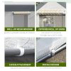 Outsunny 12' x 7' x 7' Walk-In Greenhouse, Outdoor Garden Warm Hot House with 4 Roll-up Windows, 2 Zippered Doors and Weather Cover, White