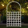 Garden Trellis 42"W x 75"H for Climbing Plants, Vinyl Trellis Indoor Outdoor Plant Support for Vines, Flowers, Vegetables, White