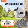 VEVOR Retractable Hose Reel Water Hose Reel 100'x1/2" 180¬∞ Swivel Wall-Mounted,Garden Water Hose Reel with 9-Pattern Nozzle,Automatic Rewind