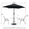 7.5ft * 7.5ft Patio Umbrella with Crank and Push Button Tilt, Outdoor Table Market Umbrella with Aluminum Pole - Black