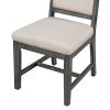 TREXM Retro Style Dining Chair Set with 4 Upholstered Chairs for Dining Room and Living Room (Beige+Black)