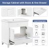 30" Bathroom Vanity with Sink, Bathroom Cabinet with Two Doors and One Drawer, White (OLD SKU: JL000005AAK-1)