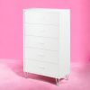 White 5-Drawer Chest with Single Handles