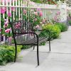 50" Outdoor Welcome Backrest Cast Iron&PVC Bench