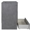 Full Size Murphy Bed with Large Drawers,Gray