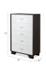 White and Espresso 5-Drawer Chest