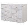 Queen Murphy Bed with Large Drawers,White