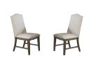 Traditional Formal 2pc Side Chairs Upholstered Back Oak Finish Wooden Legs Dining Room Furniture Nailhead Trims Dining Chairs