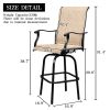 2pcs Wrought Iron Swivel Bar Chair Patio Swivel Bar Stools Black(without table)