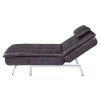 Brown Chaise Lounge with Pillow and USB Port