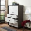 White and Espresso 5-Drawer Chest