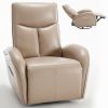 Brown Leatheraire Swivel and Rocker Power Recliner Chair with Lumbar Support, Max Swivel Degree 270¬∞