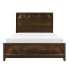 Modern Bedroom Walnut Finish 1pc Queen Bed Decorative Design Headboard Footboard Wooden Furniture