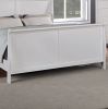 Modern 1pc Twin Size Bed Bedroom Furniture Sleigh Design Headboard Footboard Plywood 1pc Bedframe White Color