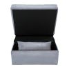 Modern Lift Top Storage Bench with Pull-out Bed 1pc Gray Velvet Tufted Solid Wood Furniture Convertible Chair