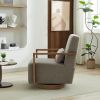 30.3"W Swivel Modern Upholstered Accent Chair with Solid Wood Armrests and 360 Degree Comfy Lounge Reading Chair, Side Armchair for Hotel, Bedroom