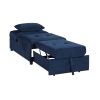 Modern Lift Top Storage Bench with Pull-out Bed 1pc Dark Blue Velvet Tufted Solid Wood Furniture