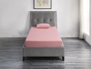 7inch Twin Mattress and Pillow Set Breathable Fabric Gel-Infused Memory Foam Mattress, Pink, Mattress in a Box