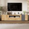 70'' Modern TV Stand with 3 Cabinets& Drawer, Entertainment Center for TVs up to 80'', Color Matching Television Console for Living Room, Bedroom