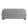 Modern Living Room 3pc Sofa Set Plush Comfortable Sofa Loveseat Chair Gray Textured Fabric Channel Tufting Solid Wood Frame Furniture