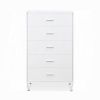 White 5-Drawer Chest with Single Handles