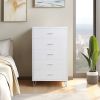 White 5-Drawer Chest with Single Handles