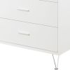 White 5-Drawer Chest with Single Handles