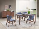 Blue and Walnut Padded Side Chair (Set of 2)