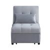 Modern Lift Top Storage Bench with Pull-out Bed 1pc Gray Velvet Tufted Solid Wood Furniture Convertible Chair