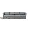 Convertible Sectional Sofa with Storage Seat 6 Seat Sofa with Reversible Chaise U Shaped Sectional Couch for Living Room,Light Grey