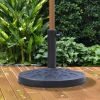 18" 26 lbs Round Resin Umbrella Base Stand Market Parasol Holder with Beautiful Decorative Pattern & Easy Setup, for Œ¶1.5", Œ¶1.89" Pole, for Lawn