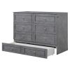 Full Size Murphy Bed with Large Drawers,Gray