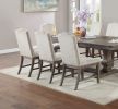 Traditional Formal 2pc Side Chairs Upholstered Back Oak Finish Wooden Legs Dining Room Furniture Nailhead Trims Dining Chairs