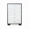 White and Espresso 5-Drawer Chest