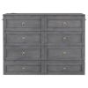 Full Size Murphy Bed with Large Drawers,Gray