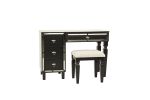 Traditional Formal Black Color Vanity Set w Stool Storage Drawers 1pc Bedroom Furniture Set Tufted Seat Stool