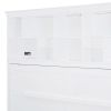 Queen Size Murphy Bed Wall Bed with Top Shelves & USB,White