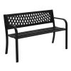 47in PVC Mesh Backrest Iron Bench Black