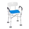 VEVOR Shower Chair Seat with Padded Arms and Back, Shower Stool with Reinforced CrossBar, Adjustable Height Bench Bath Chair for Elderly Disabled