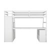 Twin Size Loft Bed with 7 Drawers 2 Shelves and Desk - White