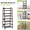 4-Tier Bamboo Plant Rack with Guardrails Stable and Space-Saving