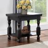 Rustic Style Antique Black 1pc END TABLE Open Bottom Shelf Plank Style Table Top Living Room Furniture