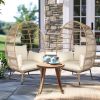 Wicker Egg Chair, Oversized Indoor Outdoor Lounger with Stand and Cushions for Patio Porch Backyard Living Room Balcony