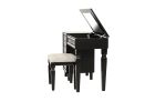 Traditional Formal Black Color Vanity Set w Stool Storage Drawers 1pc Bedroom Furniture Set Tufted Seat Stool